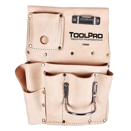 TOOLPRO Pouch, 8 Pocket Top Grain Leather Drywall Pouch Right Handed, Leather TP00485